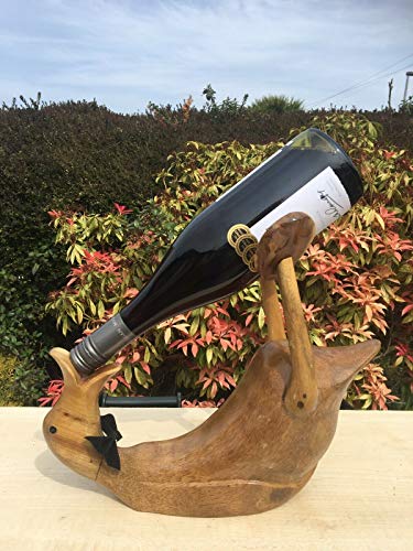 ChiselCraft Hand Made Bamboo Root Duck Wine Bottle Holder