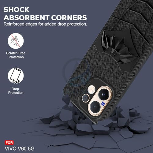 Image of AESTMO Back Cover for Vivo V60 / V60E / T4 Pro 5G | Stylish | Soft Silicone | Shockproof | Camera Lens Protection Back Cover (Black)