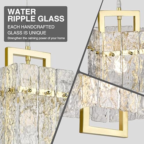 Lámpara de techo de cristal moderna color oro regulable para iluminación de dormitorio 6