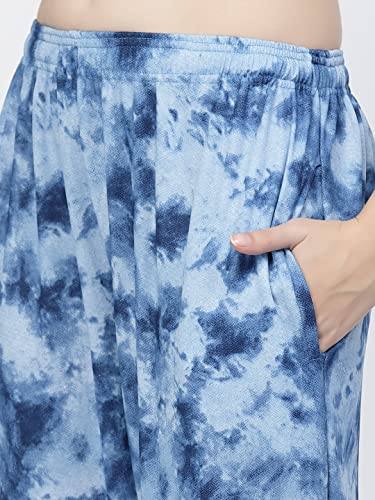 Image of UZARUS Women's Animal Print Tie-Dye Strechable Capri 3 /4th Shorts