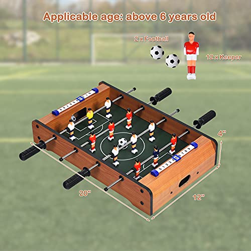 Gymax Foosball Table, 20” Tabletop Soccer Game With Complete Accessory 2 Balls Score Recorder, Portable Foosball Table For Kids Adult Family Night, Party, Pub, Club #TOP4