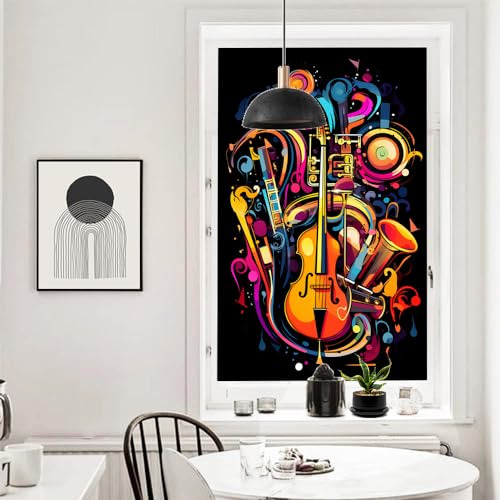 Vinilo decorativo para ventana con diseño musical 17.7x23.6 pulg miniatura 6
