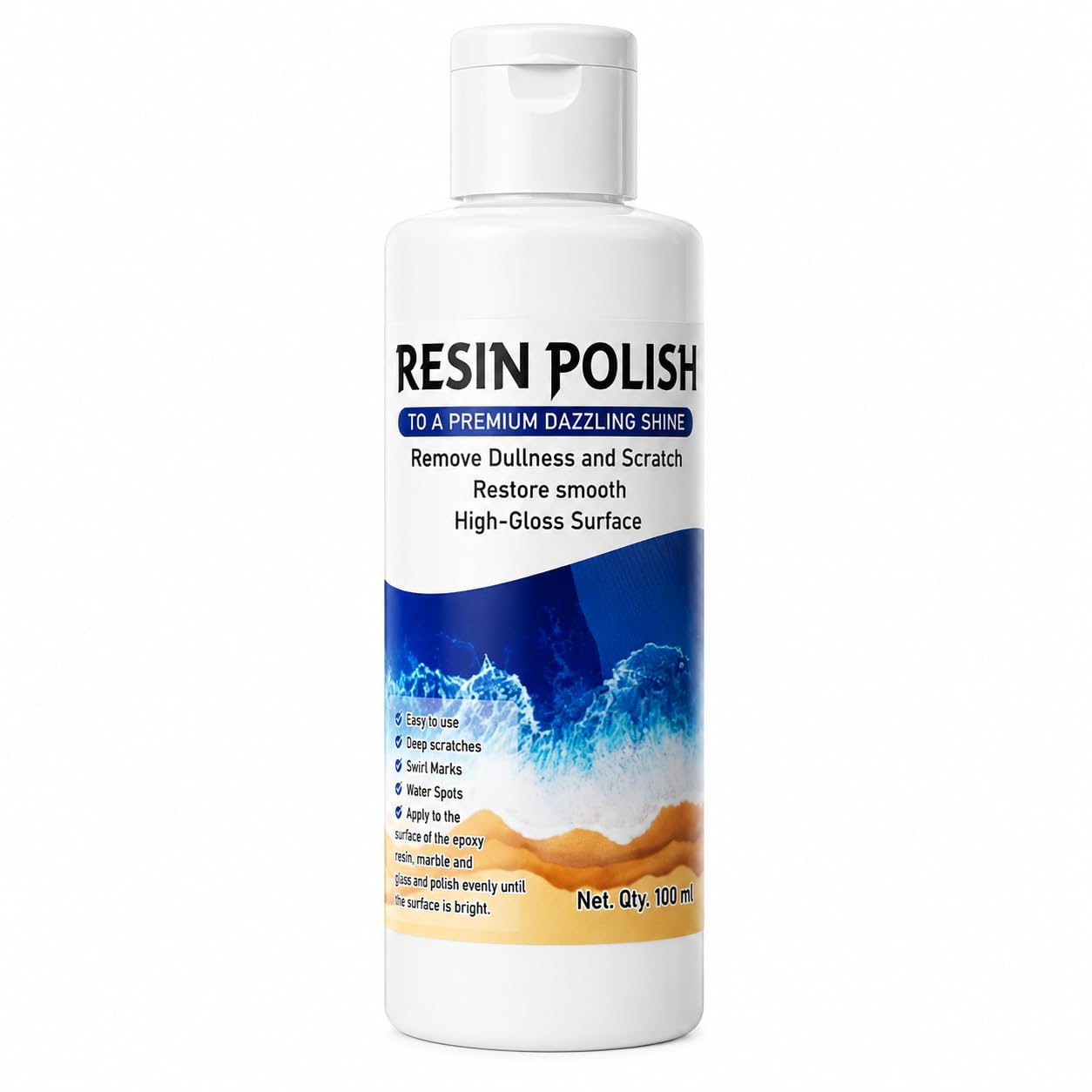 Resin Polish 100ml Liquid for Surfaces Art Tables Countertops Floors Craft Projects Gloss Finish Cleaner and Shine Enhancer for Epoxy Coating-image-25