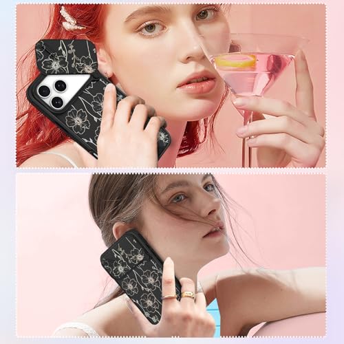 Image of Funermei for iPhone 17 Pro Max Case - Women Girls Cute Phone Cover Pretty Girly Aesthetic Black Butterfly Unique Design with Slide Camera Cover and Dual Protection Funda for iPhone 17 Pro Max Case