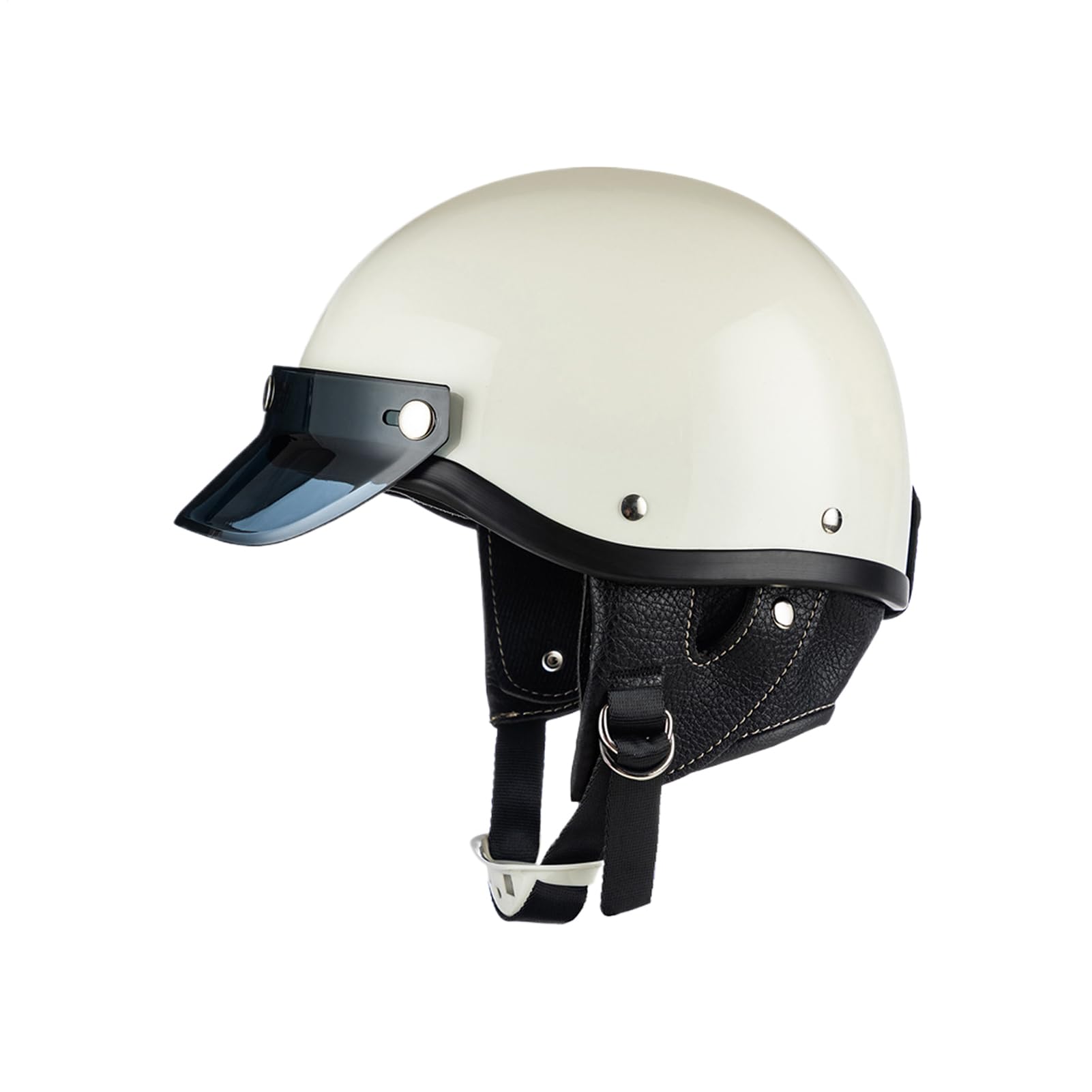 Halmetto di motocicletta, casco per moto a faccia aperta,Caschi da moto per uomini - Cappuccetto a faccia aperta traspirante fresco leggero per motocross scooter racing street incrociatore