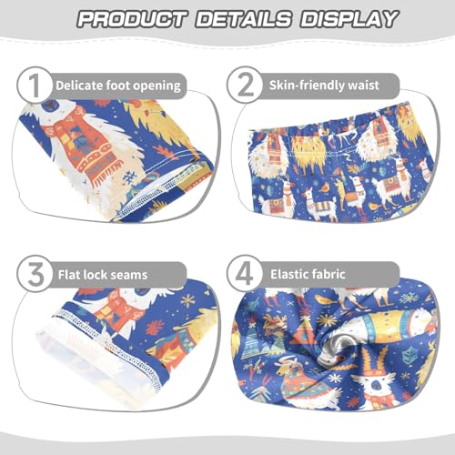 Christmas Llamas Pattern Kids Baby Girls Cotton Leggings Stretch Full Length Dance Pants Sports3