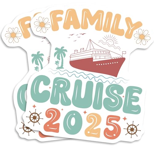 Family Cruise 2025 Magnet - Vacation Trip Souvenir Ship Holiday Travel Nautical Cute Fridge EPLM0095-5 Inches 2 Pack