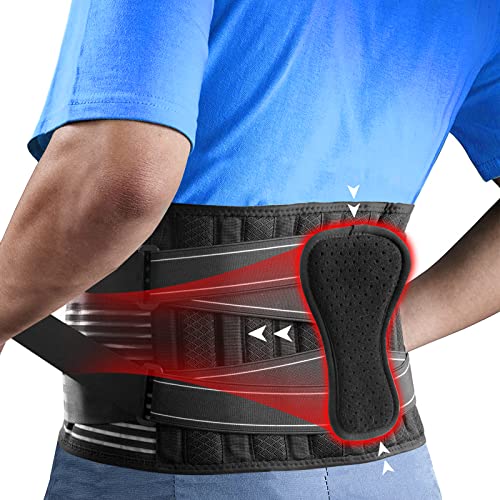 Back Brace for Lower Back Pain, Back Support Belt for Women & Men, Breathable Lumbar Lower Back Brace with Waist Lumbar Pad, Lower Back Pain Relief for Sciatica,Herniated Disc,Scoliosis(Large)