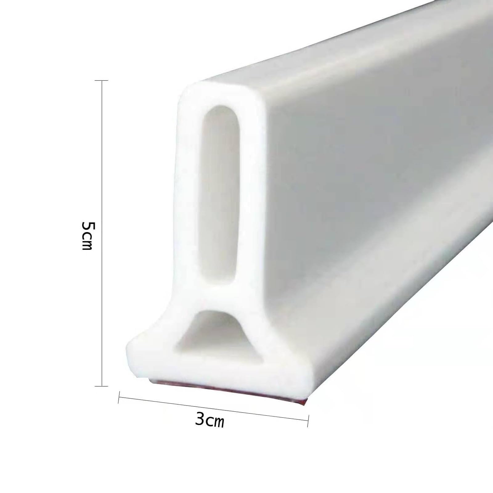 Barriera d'acqua pieghevole, Soglia doccia Barriera diga d'acqua con nastro sigillante, Paraspruzzi autoadesivo bloccante l'acqua in silicone, Striscia di blocco dell'acqua ( Color : White , Size : 22
