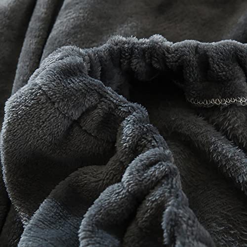 Michorinee Spannbettlaken 180x200cm Warme Fleece Spannbetttuch Dunkelgrau – Ansicht 4