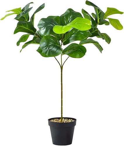 Miniatura 7 de Boagkaah - Plantas artificiales de 25.6 pulgadas, hoja de violín, higuera sintética, ficus, arbustos falsos, vegetación para jardín, porche,