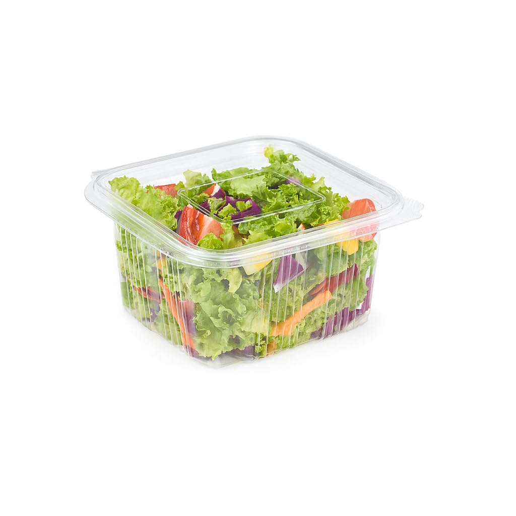 Gobelets Salade Couvercles Gobelets Rectangulaires LogiPack Lot De 250 | 500ml Avec Couvercles - Polypropylène Qualité Alimentaire UE Gobelets Salade Rectangulaires