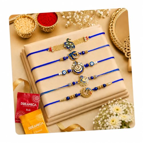 Image of Dreamica Rakhi Set for Brother with Greeting Card And Tilak Set