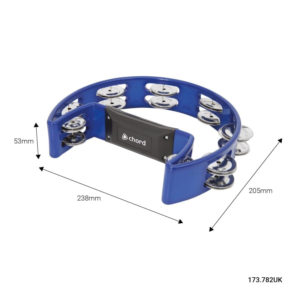 chord TAMB-SD-BL Tambourine - Blue, Full Size - Image 2