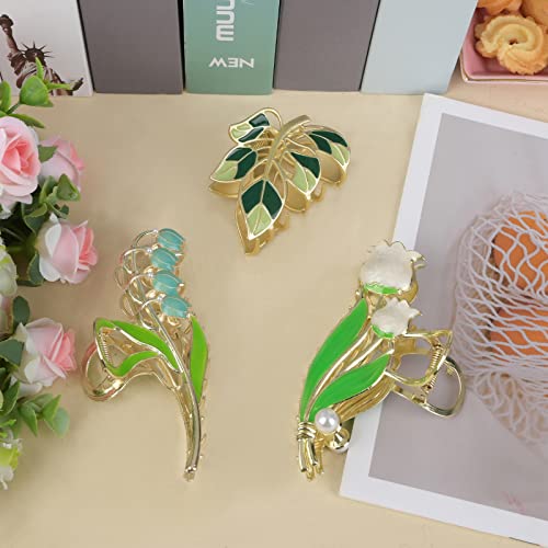 Accesorios para cabello metálicos con flores 3 piezas miniatura 5