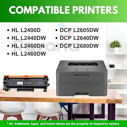 Image of TN-2570XL Toner Cartridge Compatible for Printers HL-L2400D, HL-L2440DW, HL-L2460DN, HL-L2460DW, DCP-L2605DW, DCP-L2640DW, DCP-L2680DW (1 pcs)