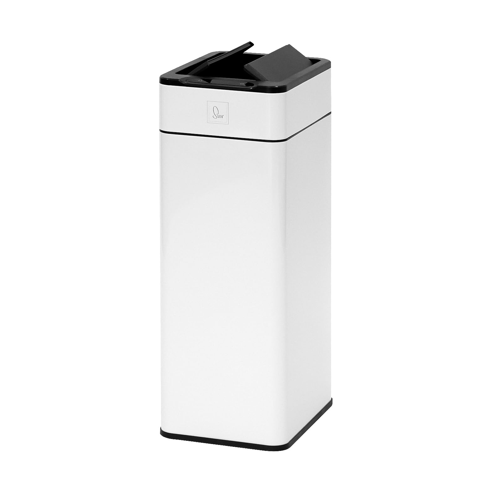 SVITA SE40L Sensormülleimer Abfalleimer Kücheneimer Automatik Mülleimer rechteckig mit Bewegungssensor 40l freistehend automatisch Weiß
