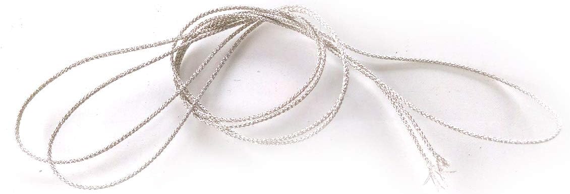 紐・手芸材料◆八つ打ち紐 みやこ紐 金・銀 太さ約1mm 100cm 1本 銀49