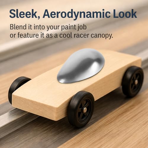 3.5 oz Tungsten Canopy Weight for Pinewood Car Derby- Aerodynamic Low-Profile Design, 3/8\" Mounting Hole - Non-Toxic & High-Density Replacement for Lead Weights - Fast & Easy Installation