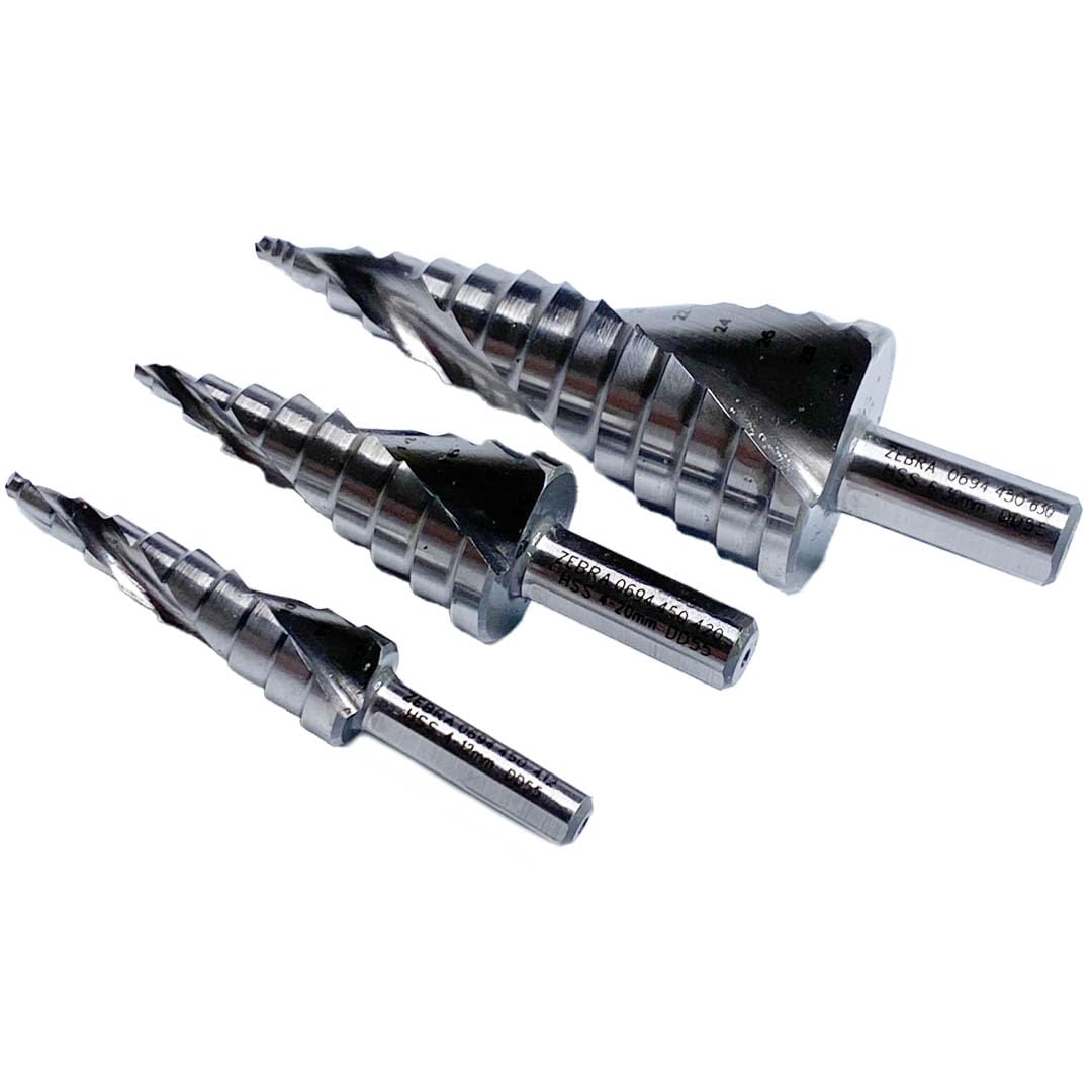 Würth Heller 0694450003 - Punta elicoidale per trapano a gradini HSS SMART STEP, 3 pezzi, 4-30 mm, adatta per acciaio, ghisa, metalli non ferrosi, plastica, legno