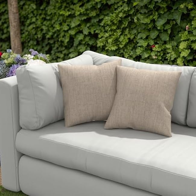 Covers & All Sunbrella Outdoor Throw Pillows, Pack of 2 Water Resistant & UV Fade Resistant Premium Square Throw Pillows (Inserts with Covers) for Indoor & Outdoor Use,18 x 18 Cast Ash