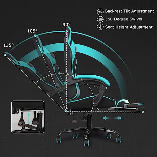 Gaming-Chair-with-Linkage-Armrest-Footrest-High-Back-Video-Gaming-Chair-BlackLight-Blue