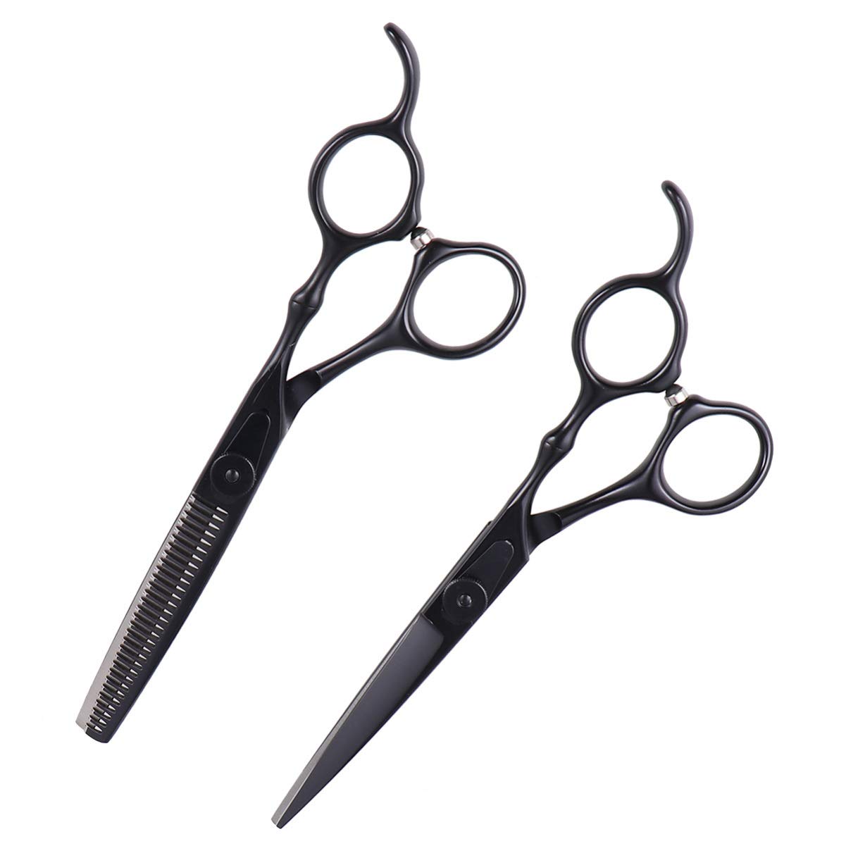 Professionelle Haarschere mit Effilierschere, 2 Stück Schwarz