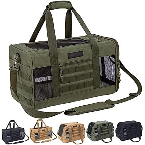 VEAGIA Animal Carrier Bolsa para Mascotas Perro Gato Marco de Alambre de Acero Bolsa de envío Colchón de Felpa extraíble Cover