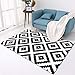 Kunsen Alfombras Puerta Entrada Alfombra de Sala de Estar Moderna con patrón de Diamantes geométricos en Blanco y Negro fácil de cuidar Alfombra De Diseño Alfombra Bebe Negro Los 80X120CM