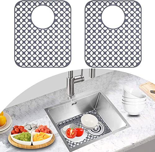 Ncuubr Silicone Sink Mats For Bottom Of Kitchen Sink, 2 Pcs Sink Mat And Protectors For Stainless Steel Sink, 13.58 ''X 11.6 '' Rear Drain Non-Slip Sink Protectors #TOP7