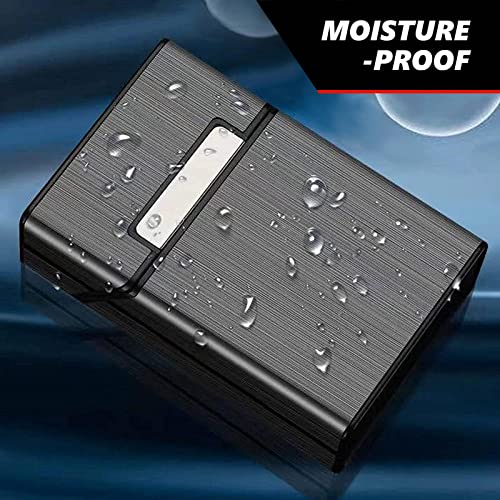 Roygra Cigarette Case 3 Pack, Magnetic Brushed Aluminum For 20 Cigarettes (Gray + Silver + Gold, 100Mm 100S) #TOP4