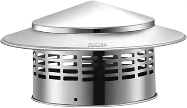 Chimney Cap Stainless Steel, Chimney Cowl, Rain Cap, for Chimney, Fireplace, Rain Protector,16cm