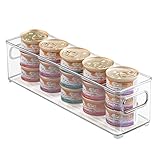 mDesign Canned Cat Food Organizer Bin Pet Storage - Long, Clear