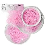 Pinky Pink Shades - 100 Grooming Bands Non Latex Top Knot Bands - Small TPU Elastics for Hair Styling Maltese, Puppiies, Yorkies, Shih-Tzu's (Princess Pink p3)