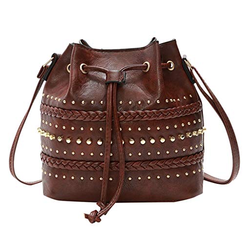 Luckycat Bolsos de Mujer, Bolsos Bandolera de Mujer Crossbody Bolsos de Moda hombro de cuero retro de las mujeres con bolso del Remache bolso de Crossbody
