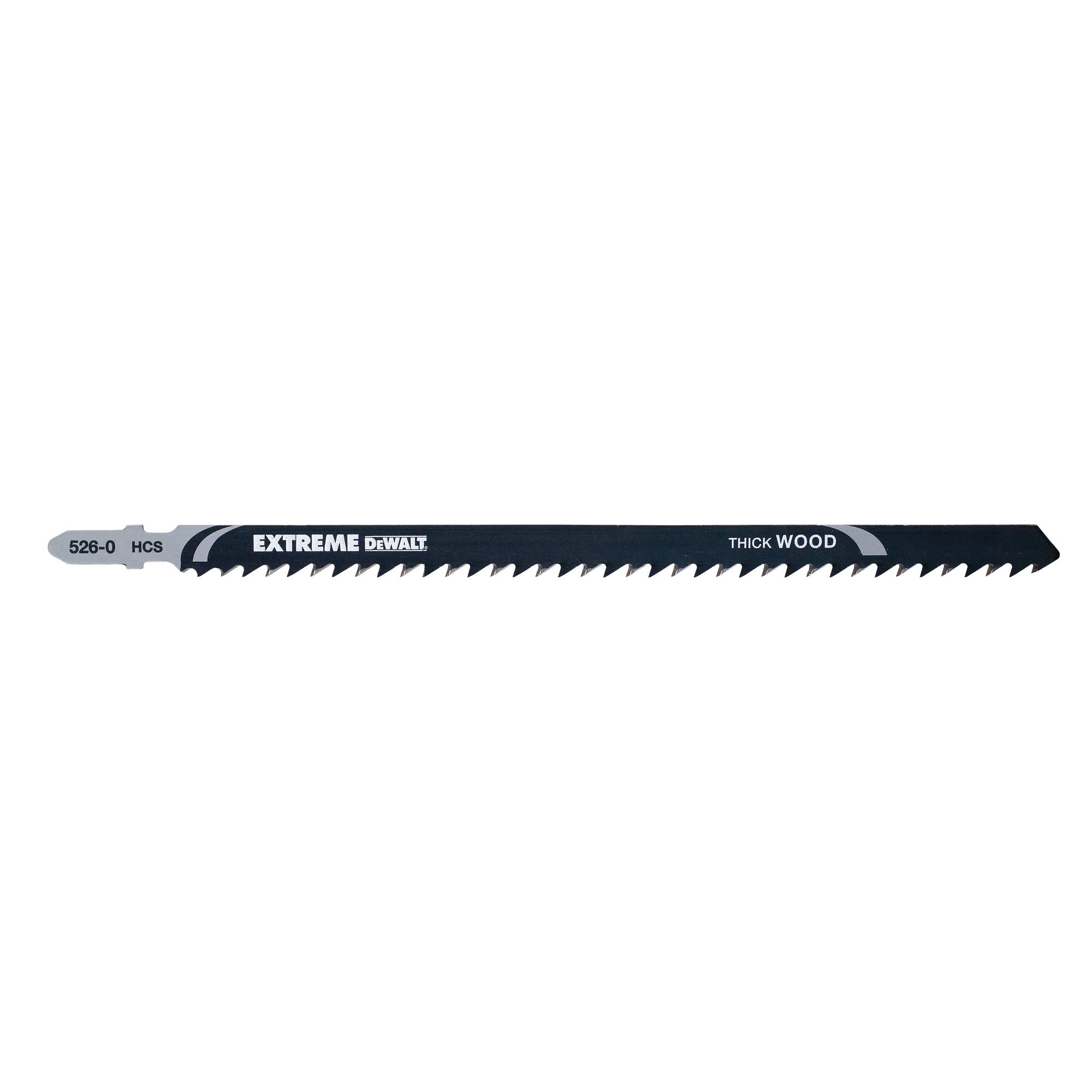 DeWalt DT2167-QZ DT2167-QZ-Hoja de Sierra de calar HCS, Longitud: 180mm, Paso de Diente: 4mm, para Cortes Gruesos y rápidos en Madera de construcción de hasta 120mm de Espesor, 0 W, 0 V