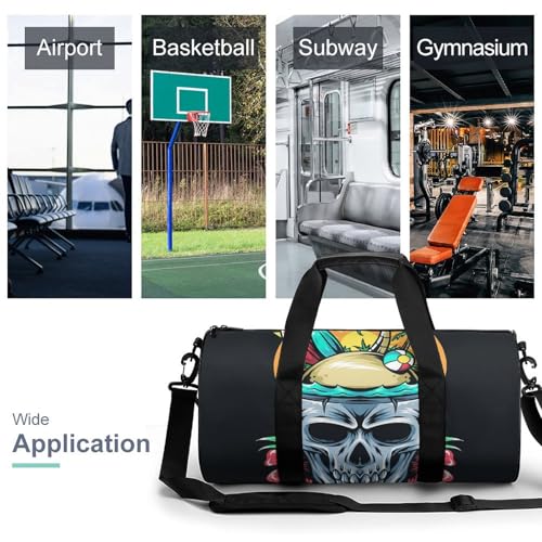 Duffel bag plage de crânes tropicaux compact pour voyage et fitness - 3