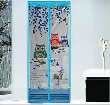 Ubersweet blue, x200cm90/100x210cm Magnet Mosquito Door Screen Net Summer Anti-mosquito Mesh magnetic Soft Yarn Door Tulle Screen Net