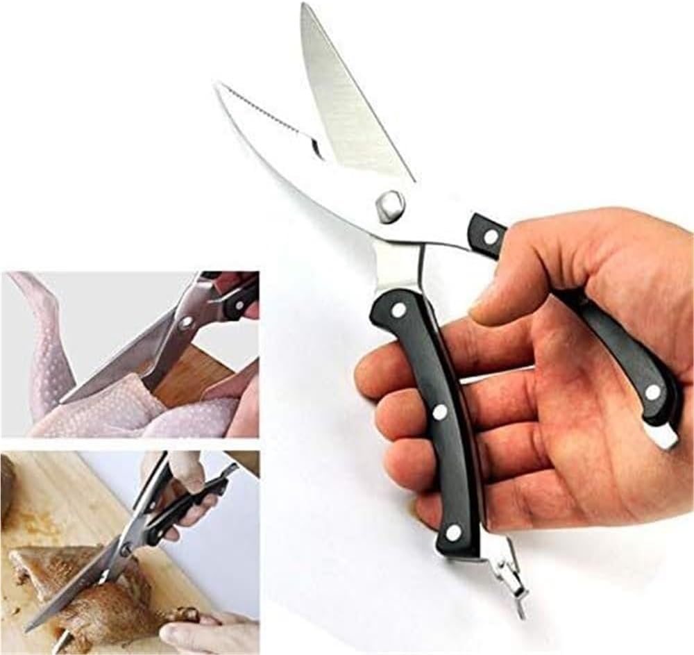 Multi-functional Kitchen Scissors, Strong Stainless Steel Chicken Bone Shears, Can Cut Duck Meat, Fish Meat, Poultry, And Other Food.