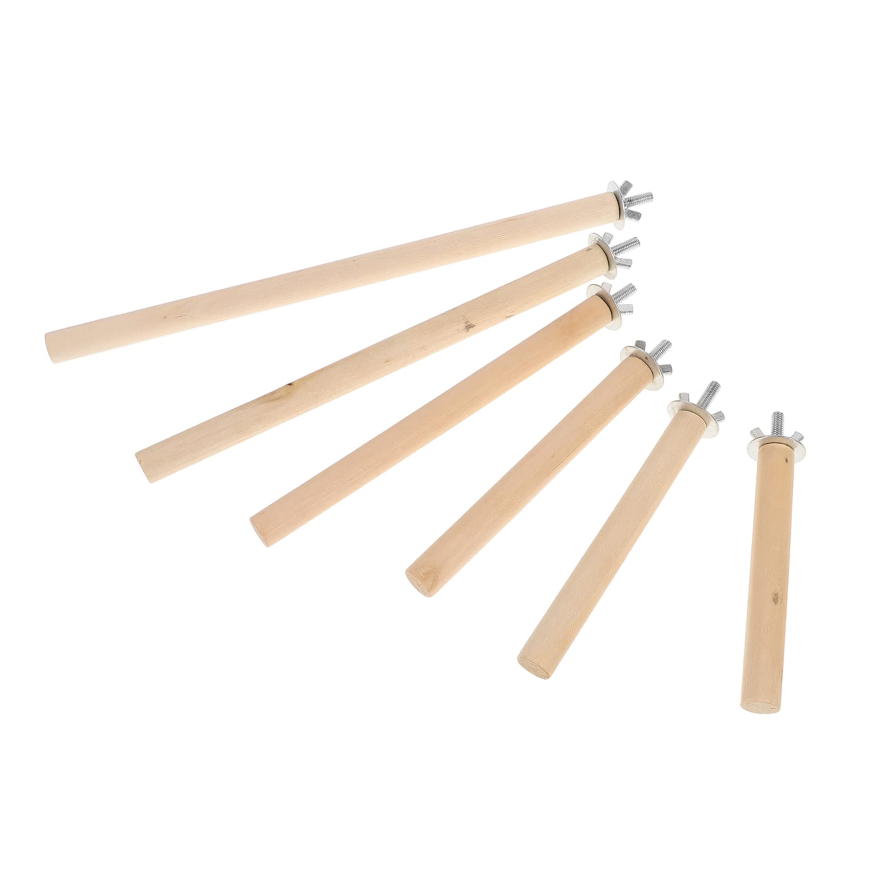 Housoutil 6 Piezas para Jaulas De Pájaros Suministros para Aves Puesto De Percha para Periquitos Palos De Madera para Pájaros Plataforma para Pájaros Planchar Sola Cabeza Vara 15c