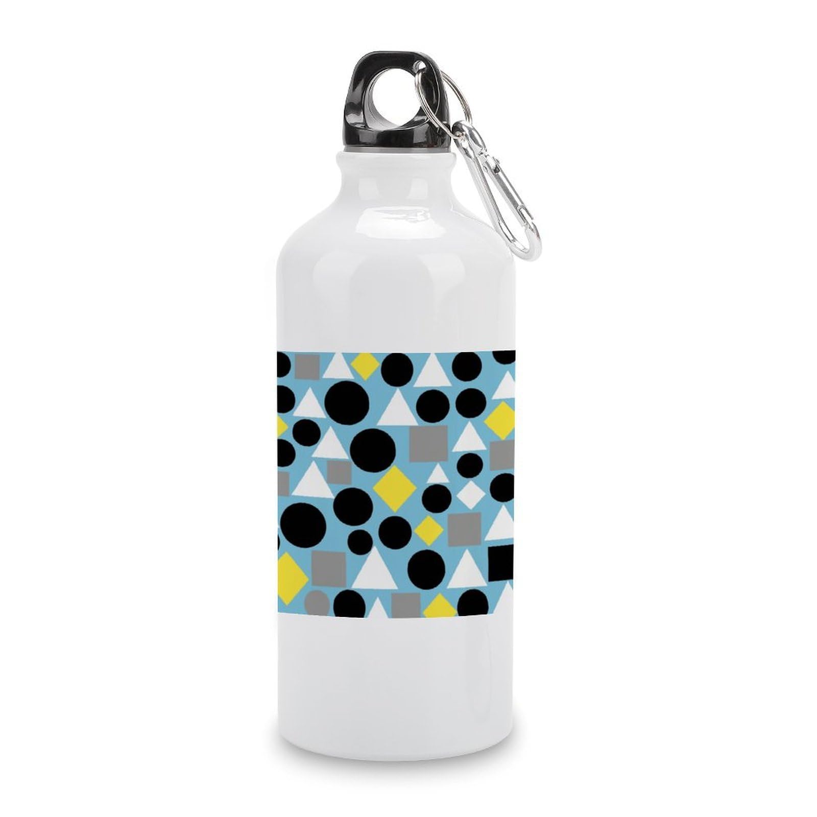 Fekiloot Style Irregular Geometry Aluminum Water Bottle Travel Tumbler Reusable Lightweight Outdoor Sports Water Bottles For Gym Sports Camping Hiking Fishing600ml
