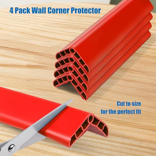 Image of Wall Corner Edge Protector 4 Pack,1.57x1.57x23.62x0.28 inch Soft Baby Proof Corner Guards for Sharp Edges, Self-Adhesive Corner Protectors for Home, Kindergarten,Thickness-7mm(0.28 in)