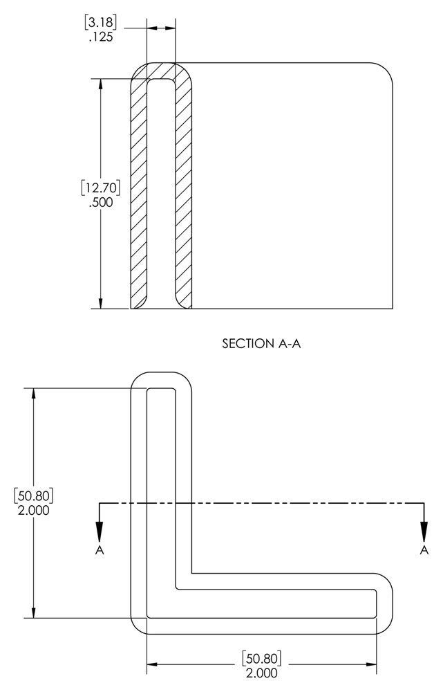 Caplugs 99190641 Plastic Angle Cap to Cover Metal 90 Degree Angle Frame Corners. VAC-2000X2000-8, Vinyl, Angle Frame Size 2.000