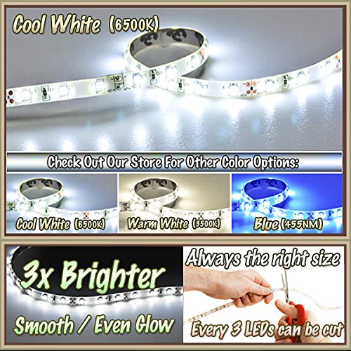 Biltek LK-SC-72 White On/Off Switch Control Kit (6' Feet Cool 114 LEDs Light Smd3528 110V Plug) - Thumbnail 5