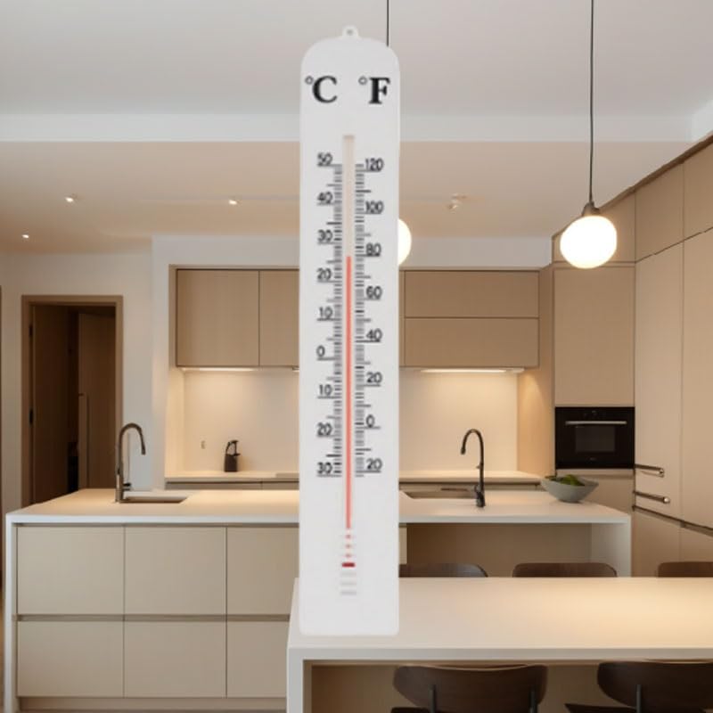 Thermometer Office Interior Glass Scaled Fahrenheit Wall Mounted