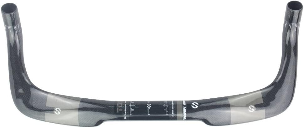UPANBIKE Fixed Gear Bike Handlebar T800 Carbon Fiber 31.8mm*400mm/420mm/440mm Bullhorn Rest Bar TT Bar Glassy Black Matt Black (Glassy Black, 400mm*31.8mm)
