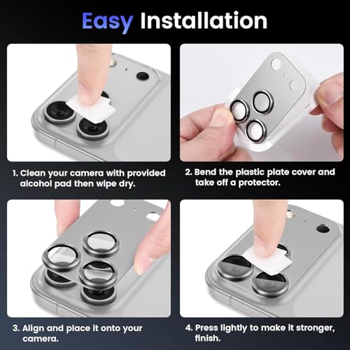 Image of Camera Lens Protector Tempered Glass for iPhone 17 Pro Max - Alloy Metal Cover with Tempered Glass - Scratch Resistant, Easy Installation