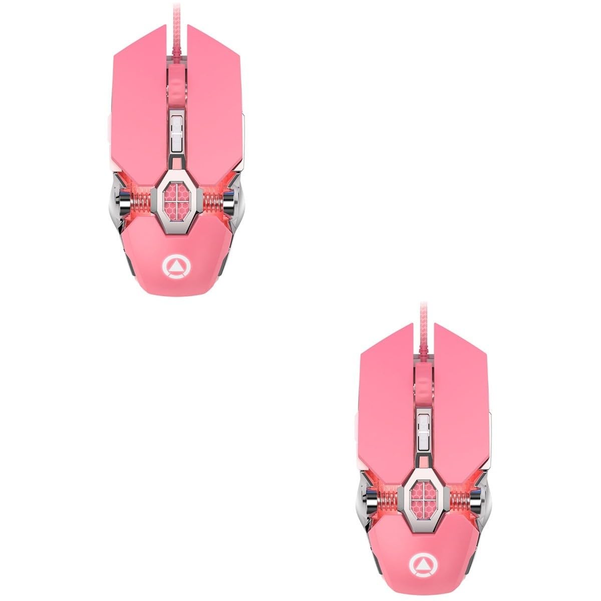 KOMBIUDA 2 Uds Botón De Juego De Escritorio con Cable Luminiscente para Juegos Iluminación para Computadora Portátil Escuela Creativa para Niñas para Computadoras Rosas Silenciosas