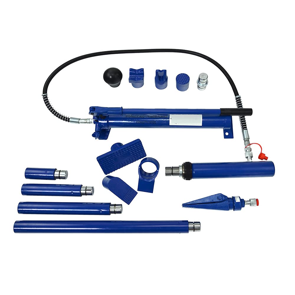 Kit Pressa Martinetto idraulico per Carrozzerie Portata 10Ton Riparazione Telaio Sollevatore Idraulico Pompa per Riparazione Auto Kit di Riparazione Carrozzeria