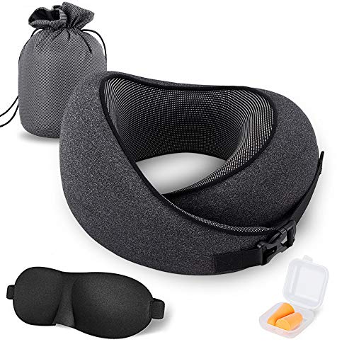 MZYSKJ Travel Pillow 100% Pure Memory Foam Pillow, Comfortable & Breathable Cover, Ergonomic